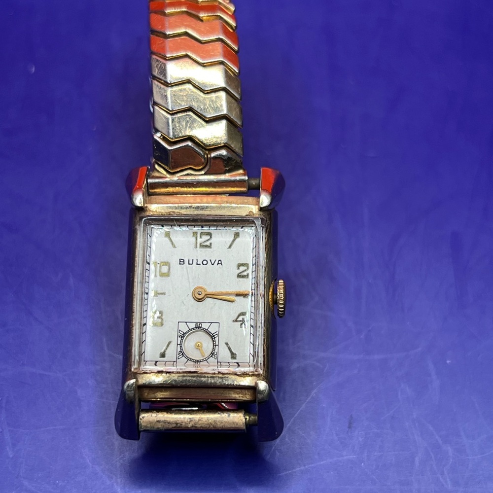 Bulova 1947 winding working! His Excellency mens wrist watch GOLD filled